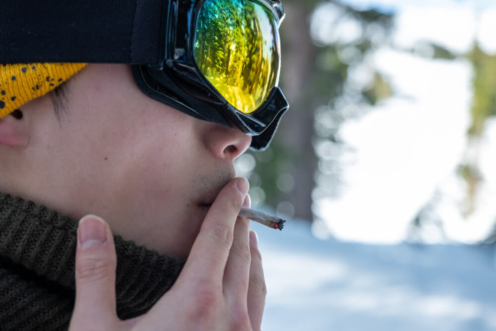 smoking weed outdoors